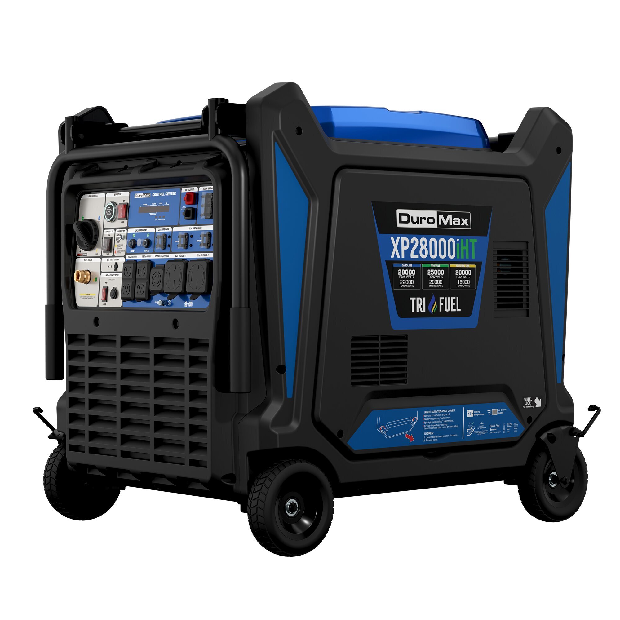 DuroMax 28,000 Watt Portable Standby V-Twin Tri Fuel Portable Digital Inverter Generator